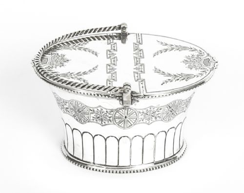 Antique Silver Plated Victorian Sweet Basket 19th C
