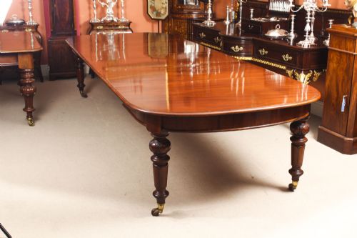 Antique 12ft Victorian Flame Mahogany D End Extending Dining Table 19th C
