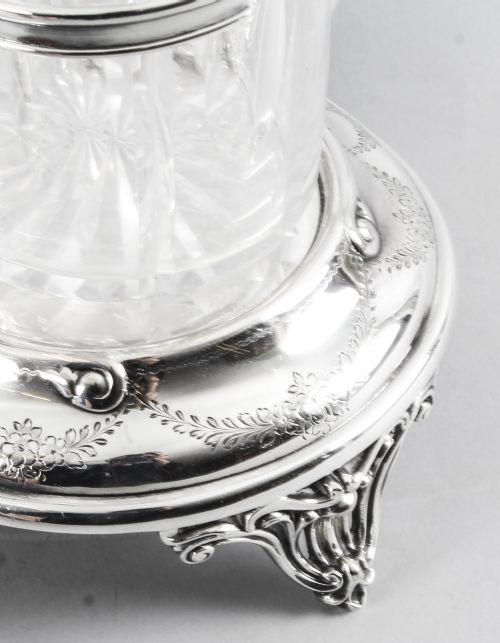 fig 6. Antique Old Sheffield Silver Plate Decanter Stand Tantalus 19th C