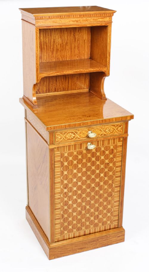Antique Satinwood Marquetry Inlaid Side Cabinet Waring & Gillow 19th C
