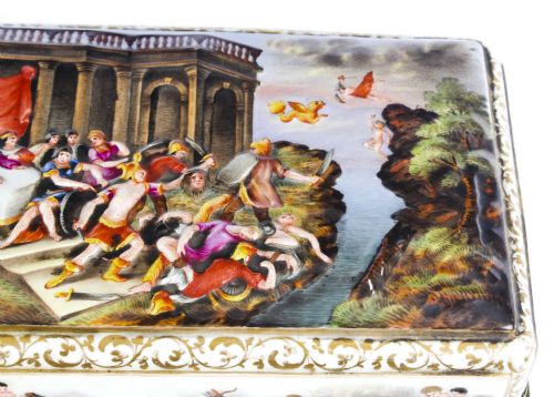 fig 3. Antique Italian Large Capodimonte Porcelain Table Casket 19th C