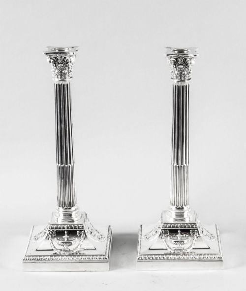 fig 1. Antique Pair Victorian Silver Plated Five-Light Candelabra by Elkington 19th C