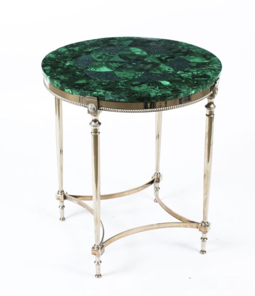Antique French Art Deco Malachite Occasional Table Circa 1920
