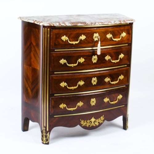Antique Marble Topped Ormolu Mounted Goncalo Alves Commode Chest C.1880
