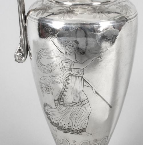 fig 1. Antique Victorian Silver Plate Claret Jug by Elkington 19th Century