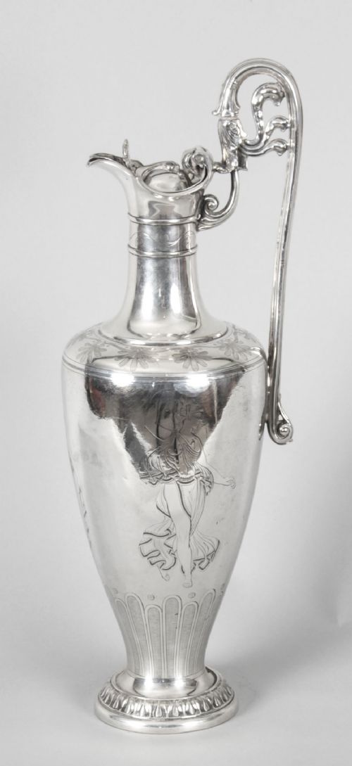 fig 4. Antique Victorian Silver Plate Claret Jug by Elkington 19th Century