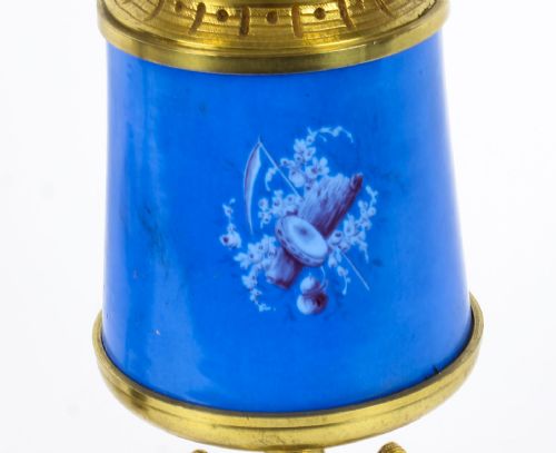 ANTIQUE PAIR LARGE FRENCH BLEU CELESTE SEVRES VASES LAMPS 19TH C - ADDITIONAL PHOTO 17