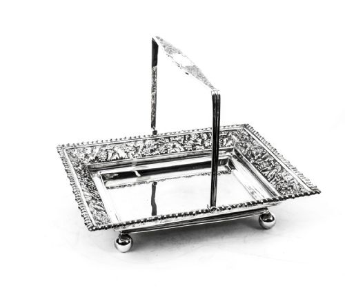 Antique Victorian Silver Plated Fruit Basket Daniel & Arter
