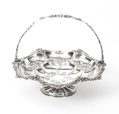 Antique Victorian Silver Plated Fruit Basket John Figg London C.1860
