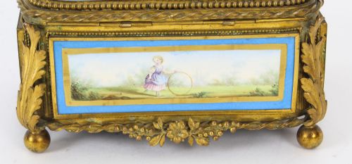 fig 7. Antique French Sevres Porcelain and Ormolu Jewellery Casket C1860 19th C
