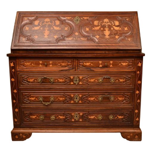 Antique Spanish Walnut Marquetry Bureau C.1780
