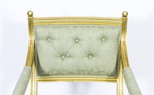 fig 2. Antique Early 20th Century Regency Style Giltwood Armchair