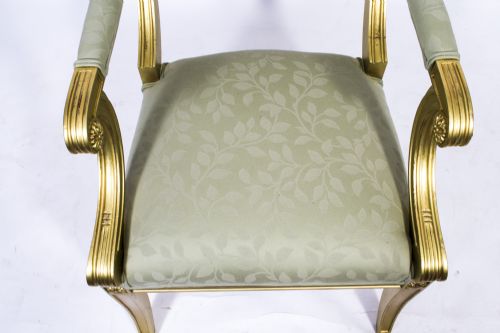 fig 3. Antique Early 20th Century Regency Style Giltwood Armchair