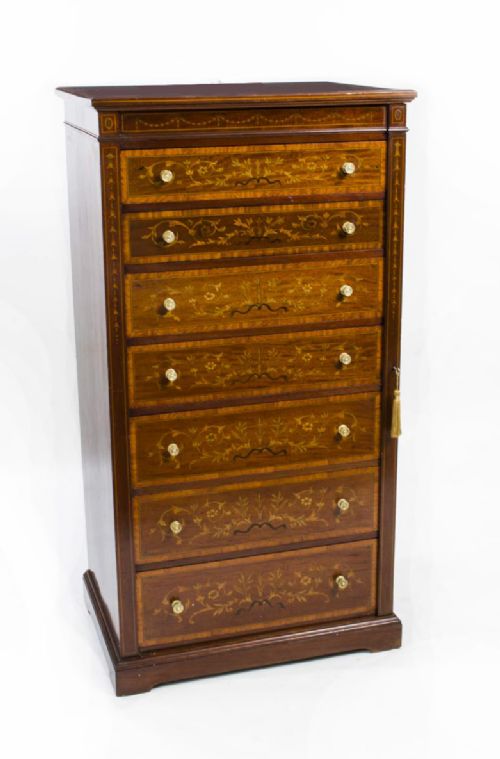 Antique Edwardian Wellington Chest by J Shoolbred C.1900
