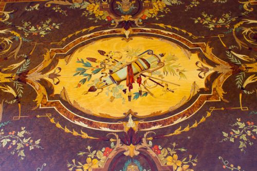 fig 3. Antique French Ormolu Mounted Marquetry Bureau Plat c.1860
