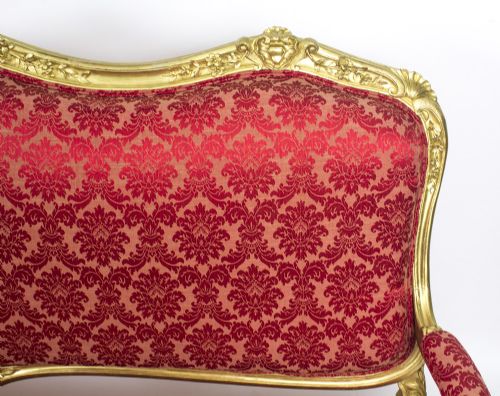 fig 5. Antique French Giltwood Framed Canape' Settee from Humewood Castle c1870
