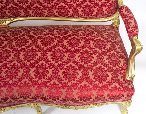 fig 6. Antique French Giltwood Framed Canape' Settee from Humewood Castle c1870
