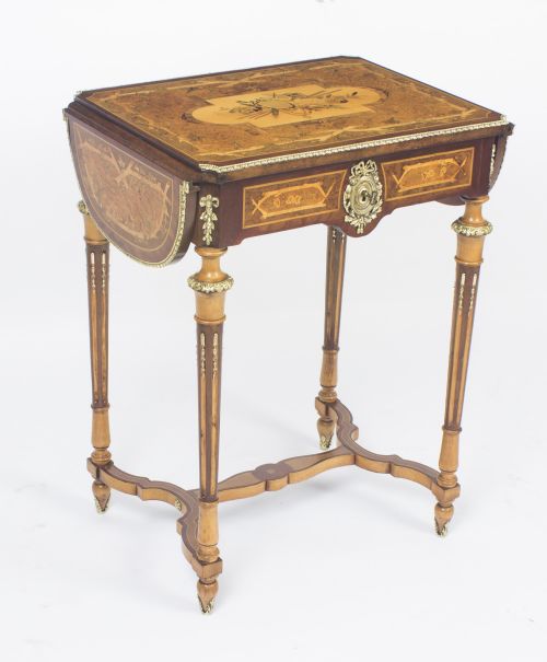 Antique French Napoleon III Revival Poudreuse Writing Table C.1860
