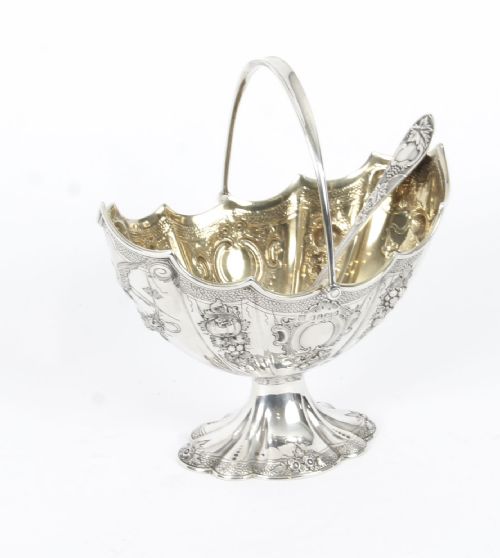 Antique Victorian Cased Sterling Silver Sugar Bowl & Sifter 1868 19th C
