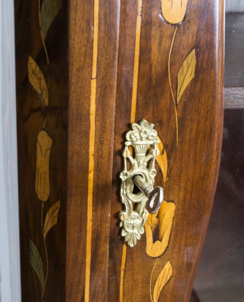 fig 3. Antique Dutch Marquetry Walnut Cabinet on Chest c.1780
