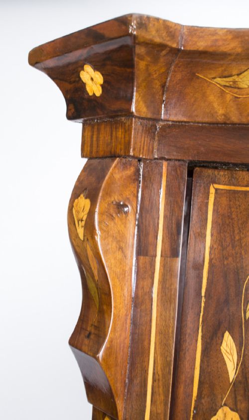 fig 5. Antique Dutch Marquetry Walnut Cabinet on Chest c.1780
