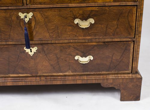 ANTIQUE QUEEN ANNE DOUBLE DOME BURR WALNUT BUREAU BOOKCASE C1720 - ADDITIONAL PHOTO 7