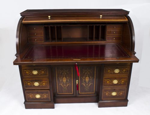 fig 2. Antique Victorian Cylinder Bureau by Edwards & Roberts