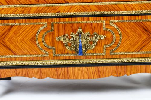 fig 6. Antique French Kingwood Malachite & Ormolu Mounted Vitrine Cabinet 19th C
