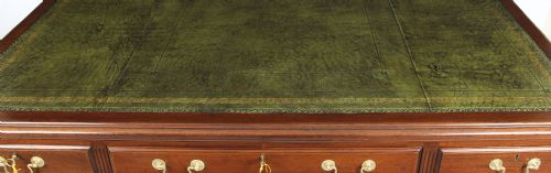 fig 4. Antique 5ft Victorian Mahogany Partners Pedestal Desk 19th C
