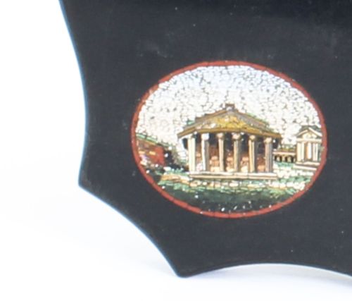 fig 4. Antique Grand Tour Italian Vatican Micro-Mosaic Marble Desk Weight 19th Century