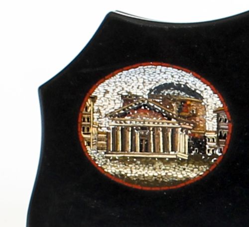 fig 5. Antique Grand Tour Italian Vatican Micro-Mosaic Marble Desk Weight 19th Century