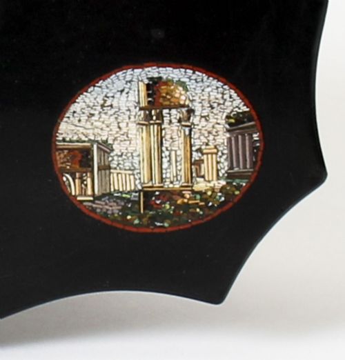 fig 6. Antique Grand Tour Italian Vatican Micro-Mosaic Marble Desk Weight 19th Century