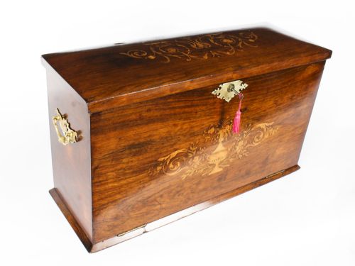 Antique Victorian Gonçalo Alves Writing Stationery Box C1860
