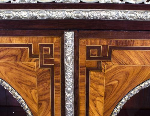 fig 4. Antique Victorian Burr Walnut Low Display Cabinet C1860