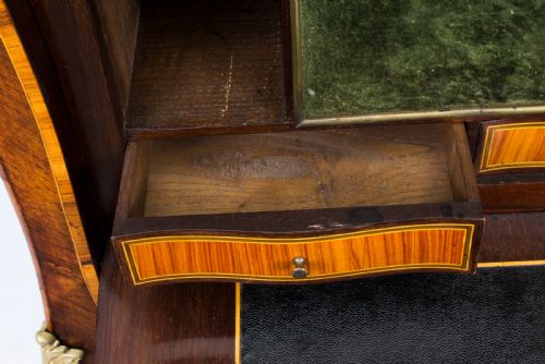 ANTIQUE FRENCH ROCOCO REVIVAL MARQUETRY SECRETAIRE A ABATTANT C 1850 - ADDITIONAL PHOTO 18