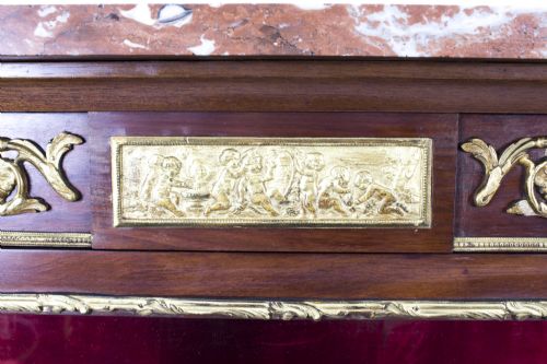 fig 4. Antique French Louis Revival Parquetry Display Cabinet 1870