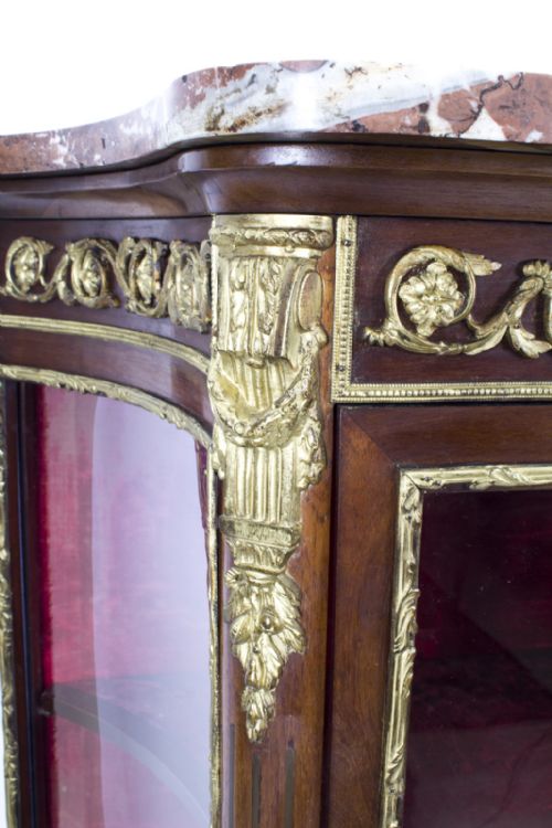 fig 5. Antique French Louis Revival Parquetry Display Cabinet 1870
