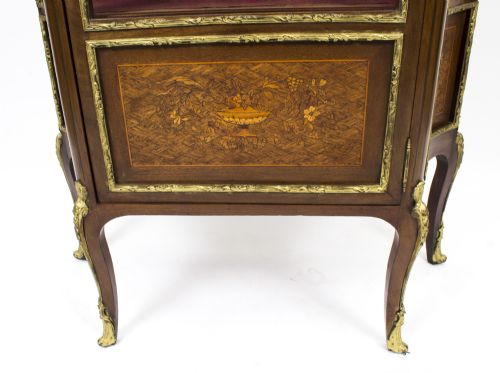 fig 7. Antique French Louis Revival Parquetry Display Cabinet 1870