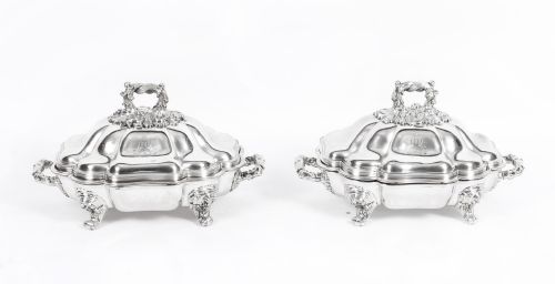 Antique Pair of English Old Sheffield Entree Dishes C1815 19th Century
