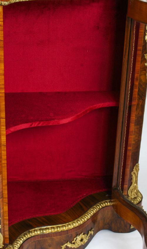 ANTIQUE VICTORIAN BURR WALNUT MARQUETRY SERPENTINE CREDENZA C1860 19TH C - ADDITIONAL PHOTO 18