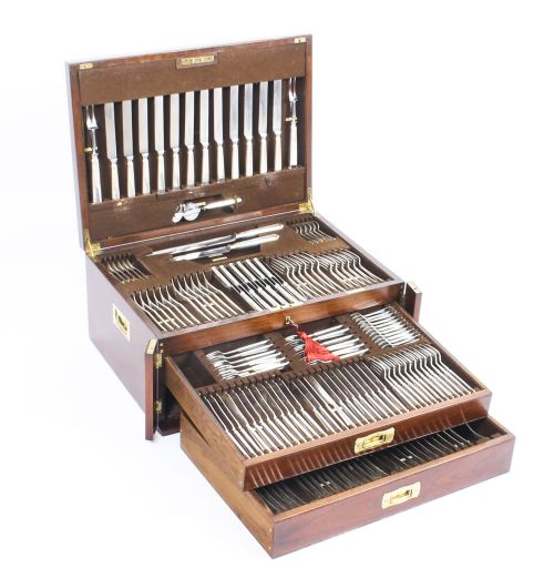 Antique Canteen X 12 Silver Plated Cutlery Set by Elkington 1930
