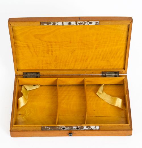 ANTIQUE FRENCH SATINWOOD ECARTE PLAYING CARD BOX 19TH CENTURY - ADDITIONAL PHOTO 3
