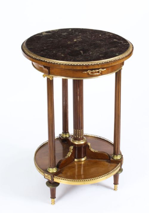 Antique French Ormolu Mounted Mahogany Occasional Table Gueridon 19th C
