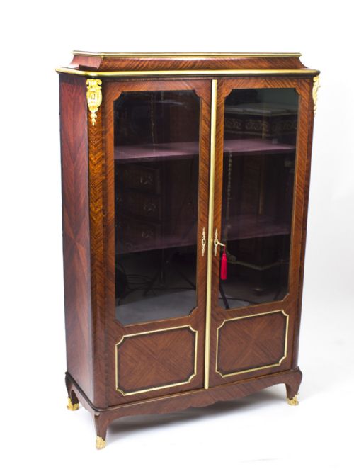 Antique French Ormolu Mounted Display Cabinet Tansien& Dantat 19th C
