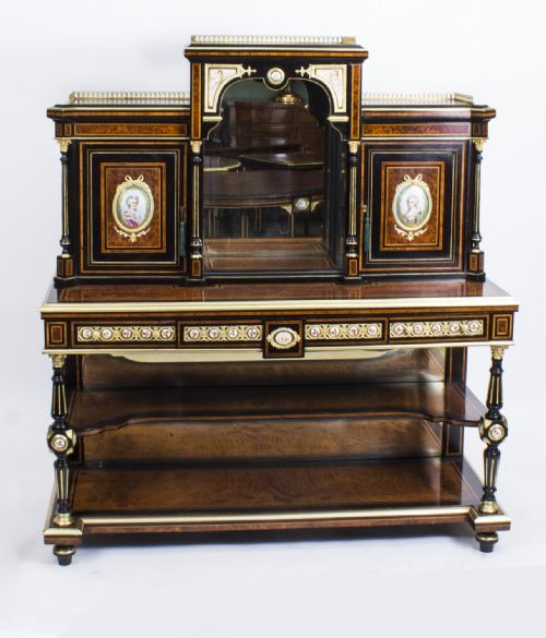 fig 2. Antique Victorian Amboyna Inlaid Bonheur Du Jour c.1860
