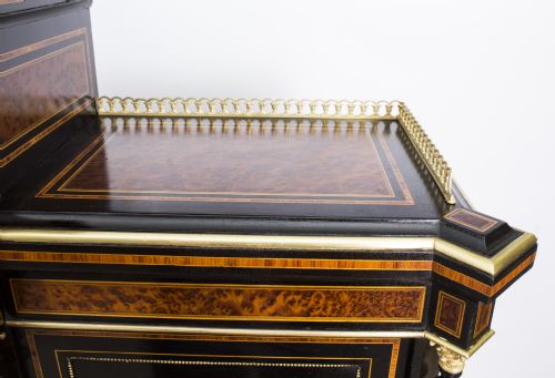 fig 4. Antique Victorian Amboyna Inlaid Bonheur Du Jour c.1860
