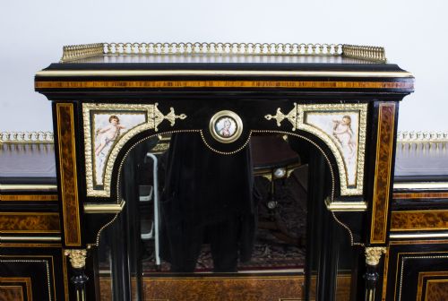 fig 5. Antique Victorian Amboyna Inlaid Bonheur Du Jour c.1860
