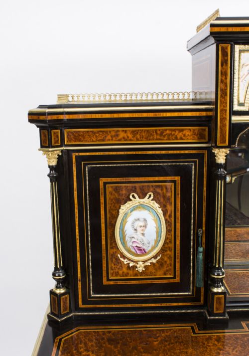 fig 6. Antique Victorian Amboyna Inlaid Bonheur Du Jour c.1860
