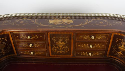 fig 2. Antique Marquetry Carlton House Desk Writing Table Druce & C0 19th C