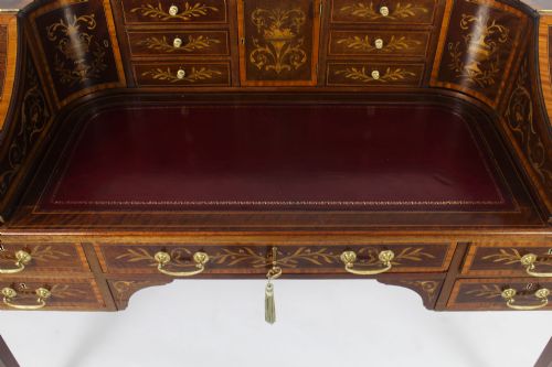 fig 3. Antique Marquetry Carlton House Desk Writing Table Druce & C0 19th C